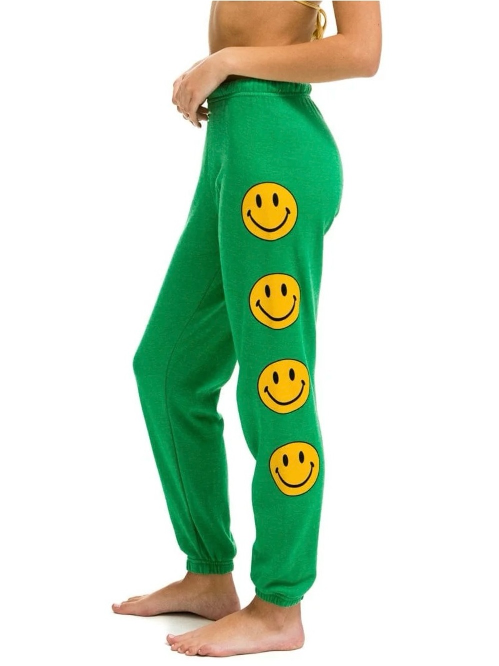 Aviator Nation Smiley Sweatpants in Kelly Green